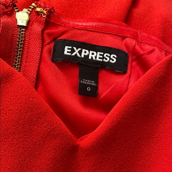 Express Bold Red Strapless Jumpsuit - Picture 3 of 3